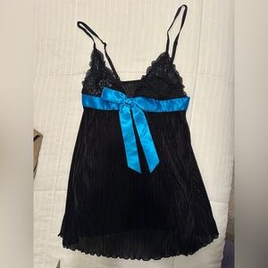 Victoria’s Secret Sexy Little Things Black and Blue Lace Chemise